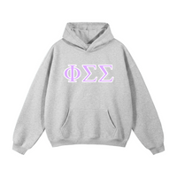 Oversized Purple Letter Hoodie