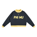 Navy Blue with Yellow Bubble Text Mockneck