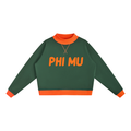 Dark Green with Orange Bubble Text Mockneck
