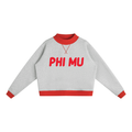 Flower Gray with Red Bubble Text Mockneck