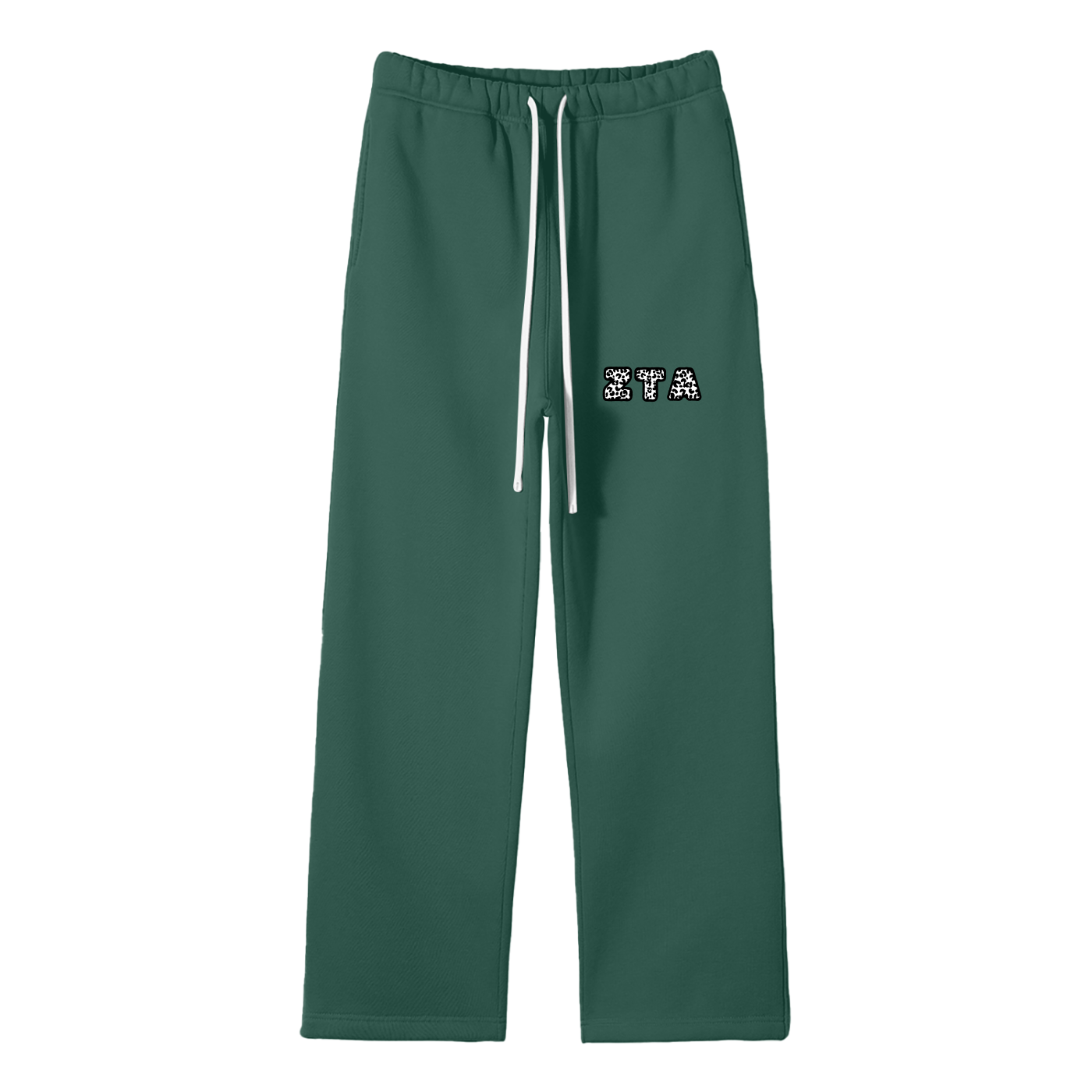 Black Cheetah Straight Leg Sweatpant