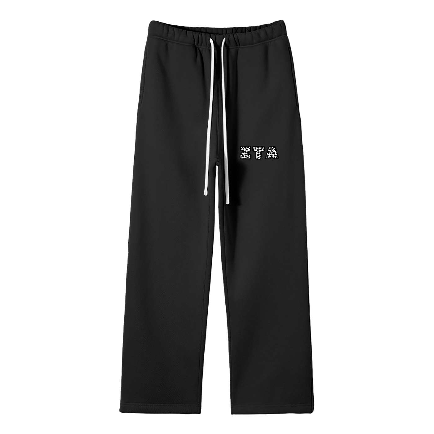 Black Cheetah Straight Leg Sweatpant