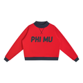 Red with Navy Blue Bubble Text Mockneck