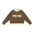 Brown with Apricot Bubble Text Mockneck