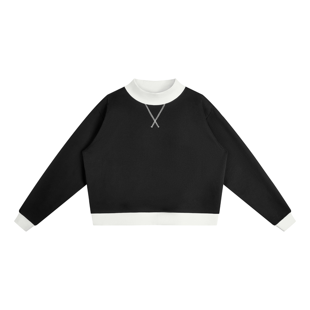 Two Tone Fleece Mockneck