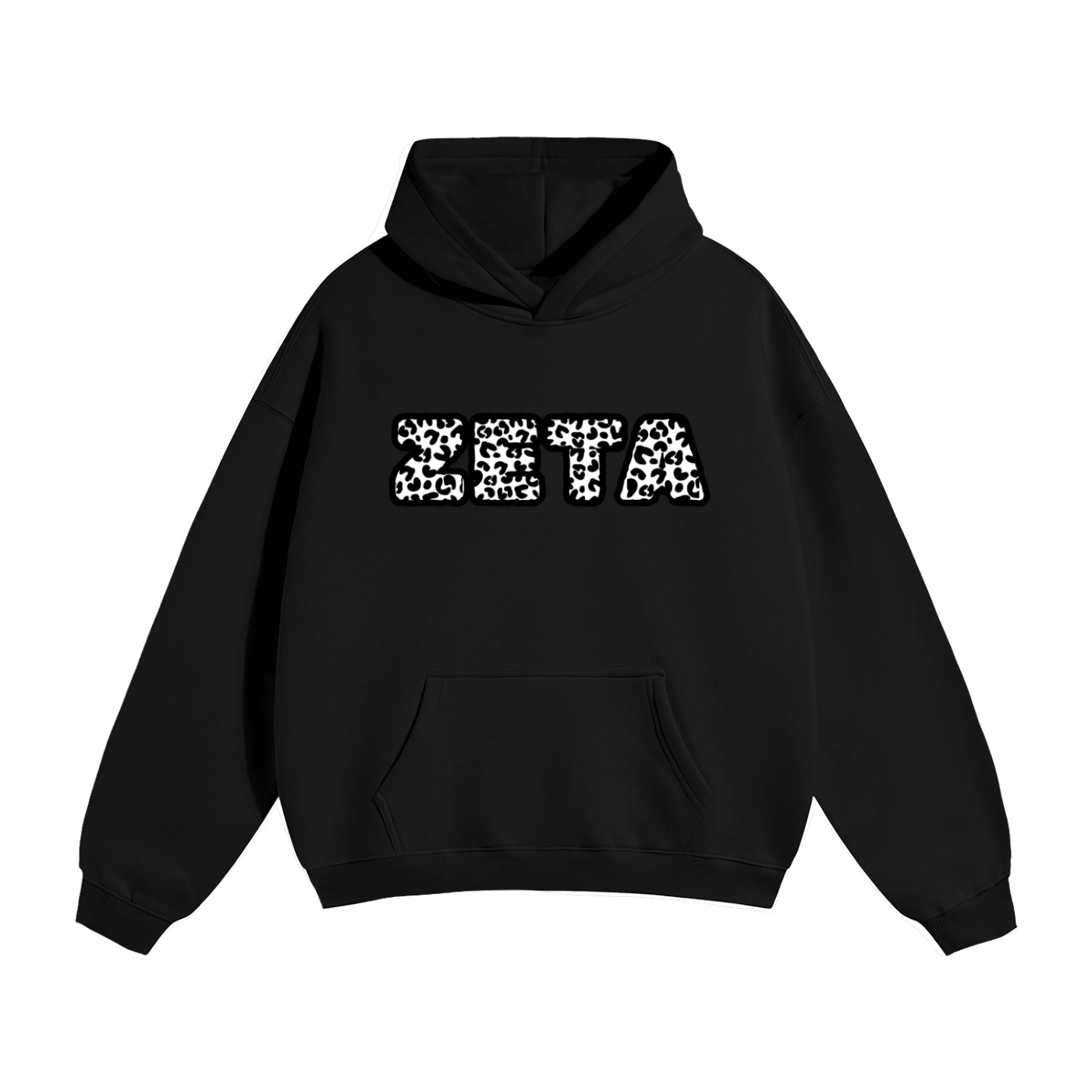 Oversized Black Cheetah Hoodie
