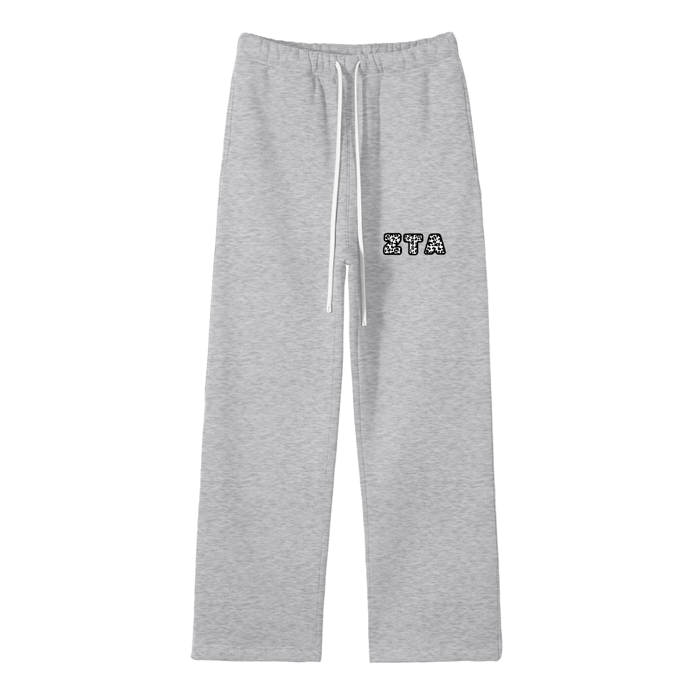 Black Cheetah Straight Leg Sweatpant