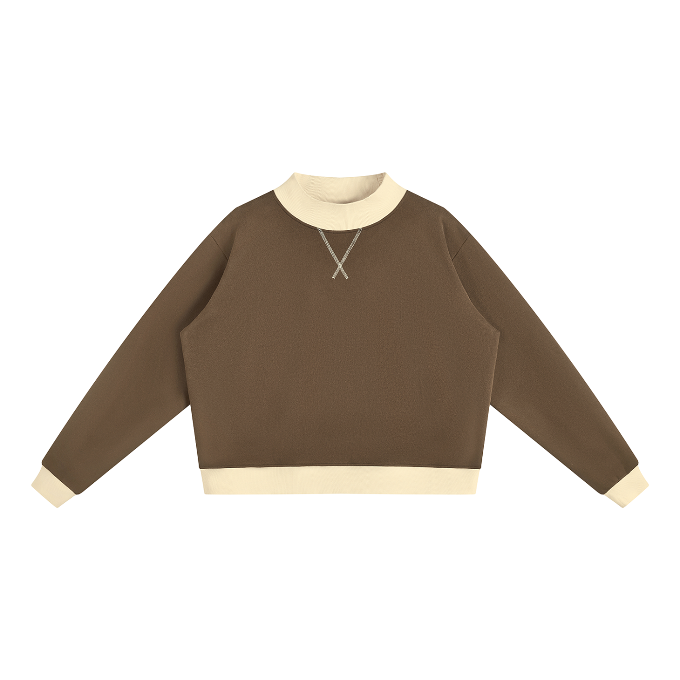 Two Tone Fleece Mockneck